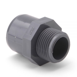 PVCu Adaptor Female Plain x Threaded Male 1"