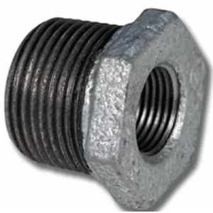 Galvanised Malleable Iron Hexagon Reducing Bush 1 1/2" X 3/4" NB