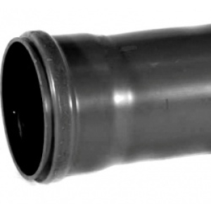 110mm Soil Pipe Single Socket x 3m Black